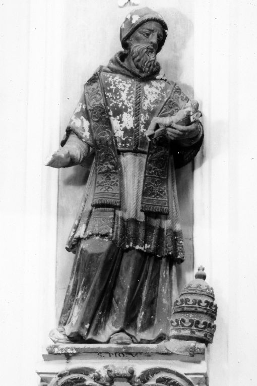 Santo Papa Pio V (statua) - ambito salentino (seconda metà sec. XVII)