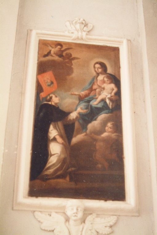 Madonna con Bambino, San Domenico, angeli (dipinto) - ambito napoletano (metà sec. XVIII)