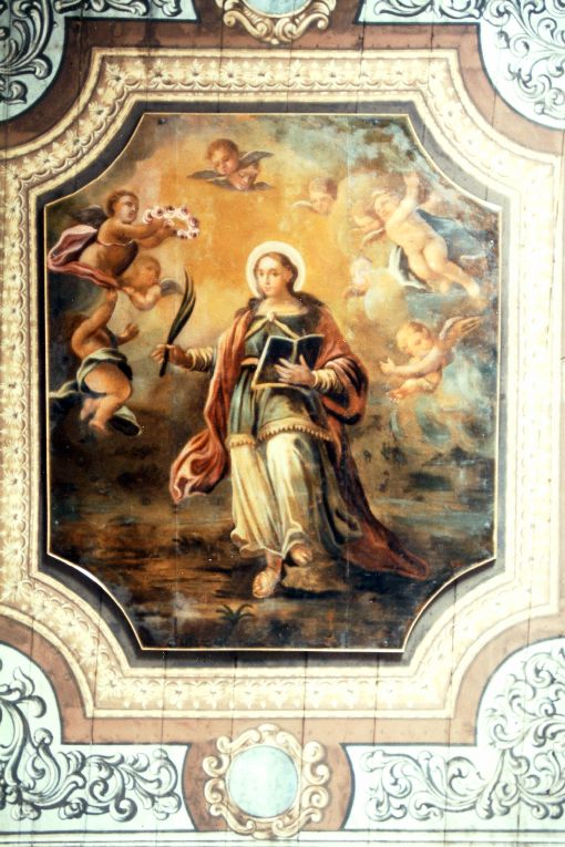 Santa Crescenza e angeli (dipinto) di Alvese Luca (sec. XVIII)