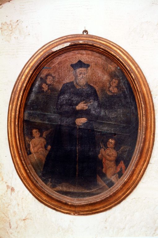 San Filippo Neri, angioletti, cherubini (dipinto) - produzione pugliese (prima metà sec. XVIII)