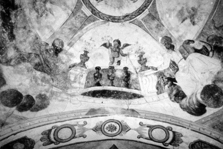 I quattro evangelisti, scene della vita di Gesù, putti (dipinto, complesso decorativo) di Scisci Donato Antonio (sec. XVIII)