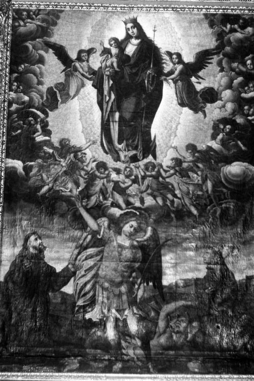 Madonna con Bambino e Santi (dipinto) di Bariensis Nicola Leonardo Ferdinando (sec. XVII)