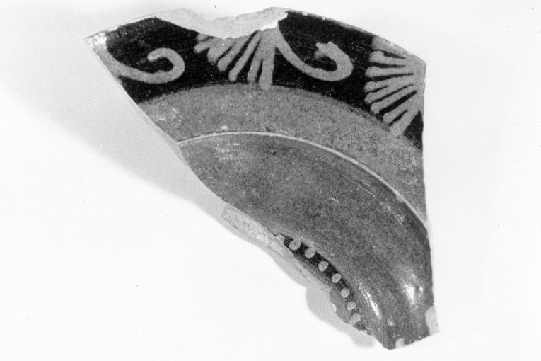 motivo decorativo fitomorfo (piatto, frammento) - produzione apulo-lucana (sec. XV)