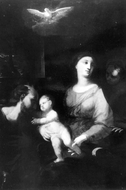 Madonna con Bambino, Santi e Spirito Santo (dipinto, opera isolata) - ambito Italia settentrionale (sec. XVII)