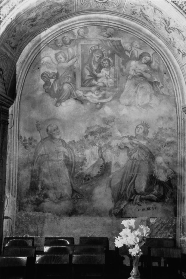 Madonna con Bambino, angeli, san Giuseppe (?), sant'Irene (dipinto) - produzione pugliese (sec. XVIII)