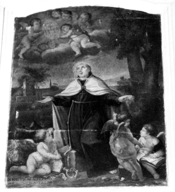Beato Matteo d'Agrigento con angeli (dipinto) di Calò Vito (attribuito) (sec. XVIII)