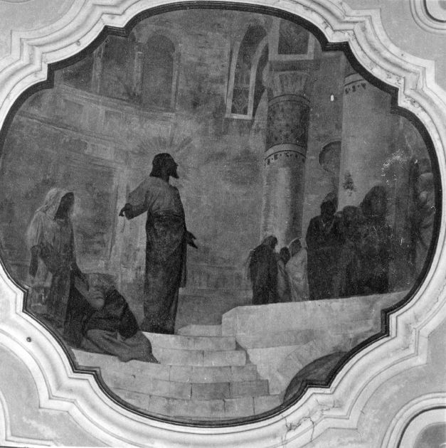 Cristo e l'adultera (dipinto) di Romano Michele (sec. XIX)