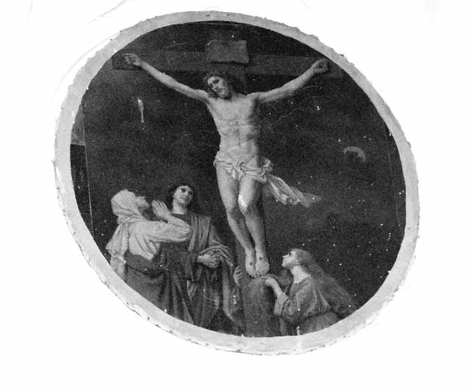 crocifissione di Cristo con la Madonna e San Giovanni Evangelista (dipinto) - produzione pugliese (ultimo quarto sec. XVIII)