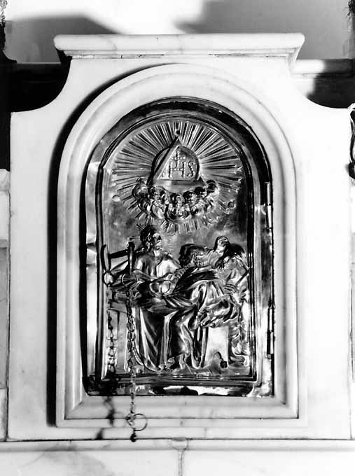 Cristo che spezza il pane tra due discepoli (sportello di tabernacolo) - ambito napoletano (sec. XIX)