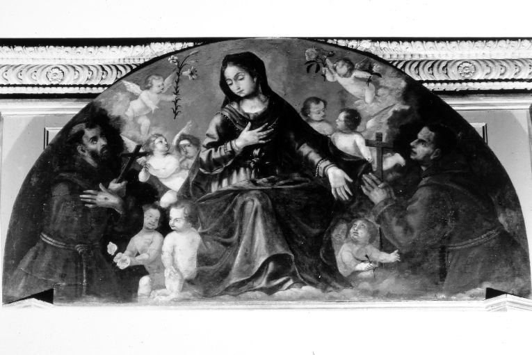Madonna Assunta tra san Francesco d'Assisi e san Diego (dipinto) - ambito Italia meridionale (metà sec. XVII)