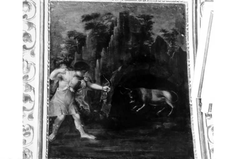 miracolo del toro nella grotta del Monte Gargano (dipinto) - ambito salentino (sec. XVIII)