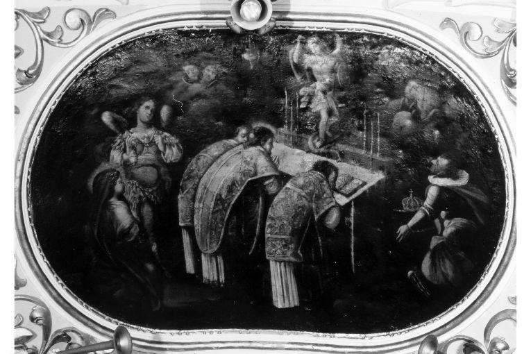 Il Vescovo Maiorano celebra nella grotta di San Michele Arcangelo (dipinto) - ambito salentino (sec. XVIII)