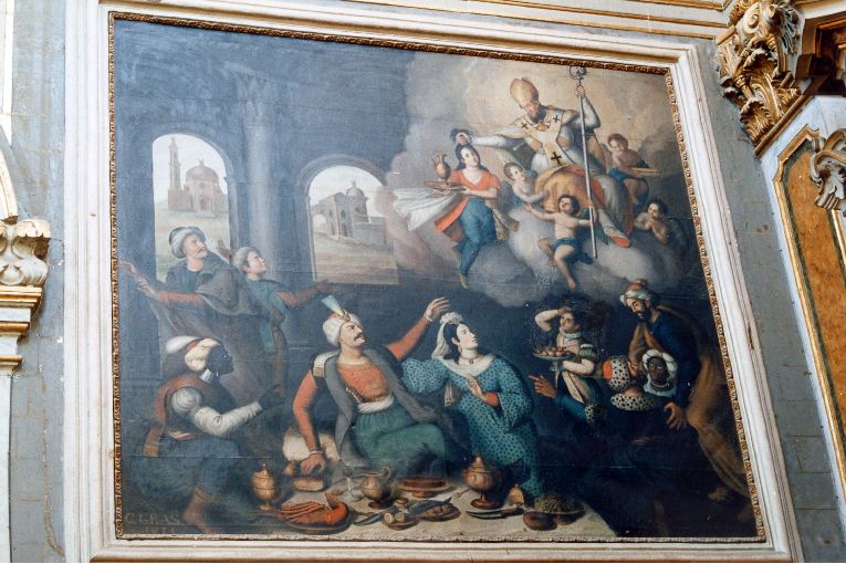 San Nicola di Bari rapisce Adeodato (dipinto) di Grassi Giovanni jr (sec. XIX)