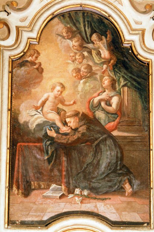 Sant'Antonio da Padova col Bambino (dipinto) - ambito Italia meridionale (sec. XVIII)