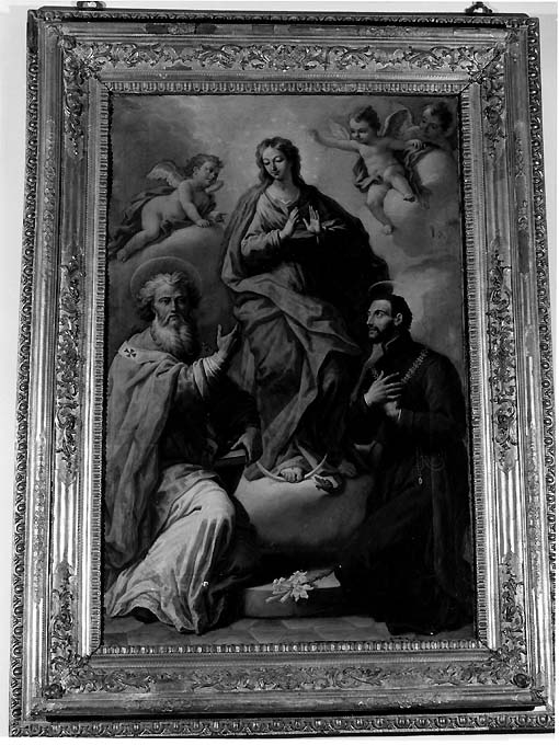 Immacolata Concezione tra San Nicola di Bari e San Gaetano da Thiene (dipinto) di De Matteis Paolo (sec. XVIII)