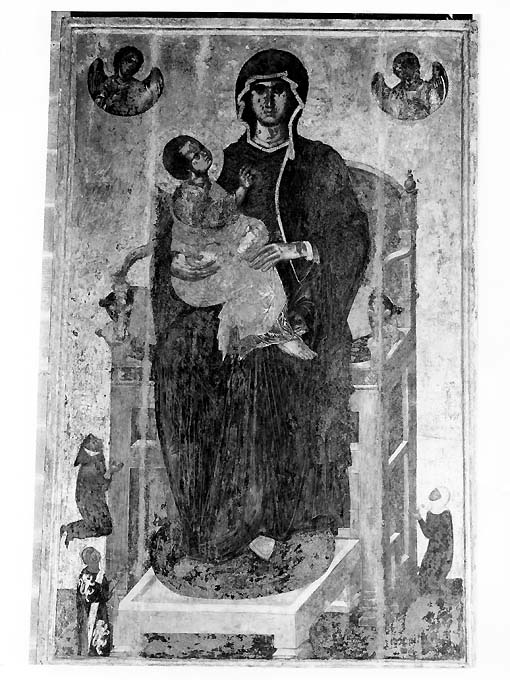 Madonna con Bambino e devoti (dipinto) - ambito Italia meridionale (primo quarto sec. XIV)