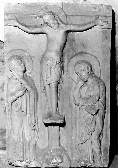 Crocifissione di Cristo con Madonna e san Giovanni (rilievo) - ambito italiano (secc. XIX/ XX)