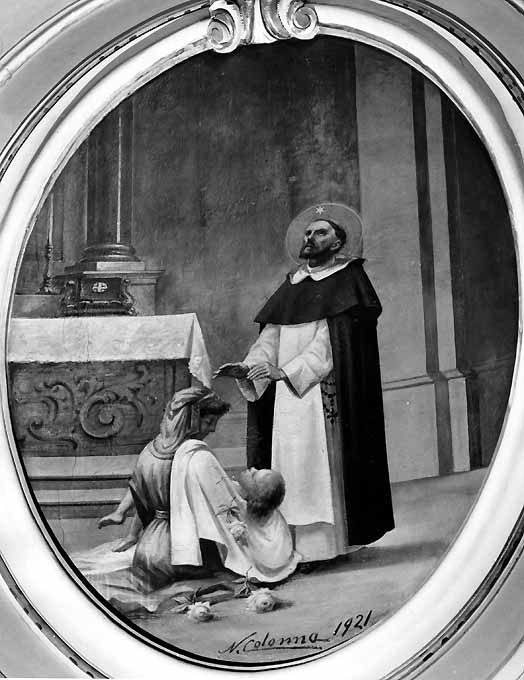 San Domenico che salva una bambina (dipinto) di Colonna Nicola (sec. XX)