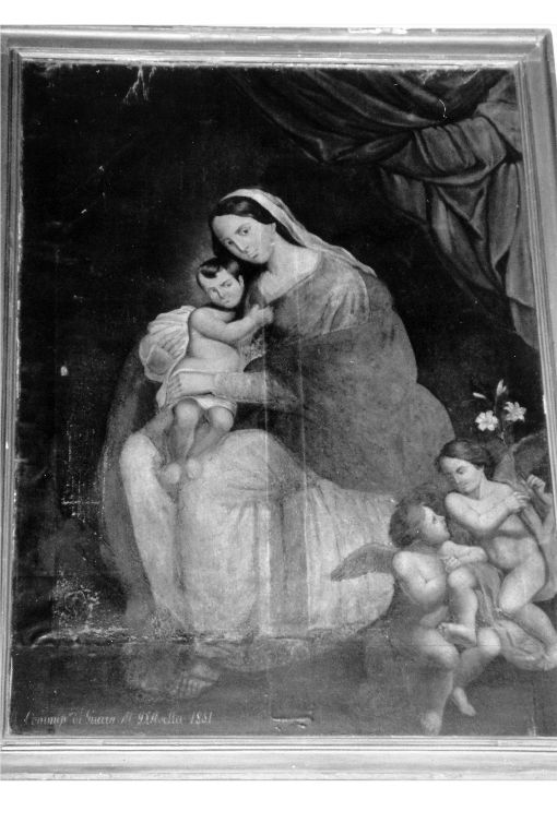 Madonna con Bambino ed angeli (dipinto) - ambito pugliese (sec. XIX)