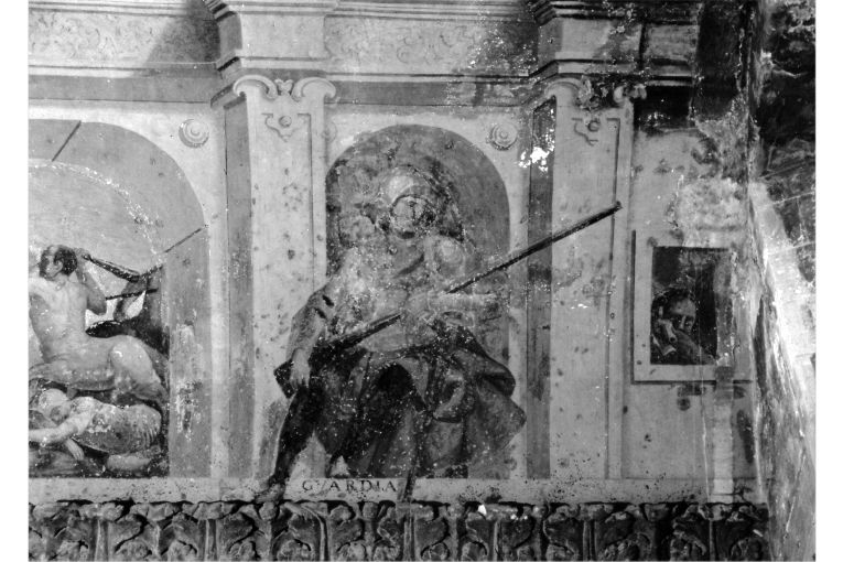 Guardia, Giovane fante con fucile (dipinto) - ambito romano (fine/inizio secc. XVI/ XVII)