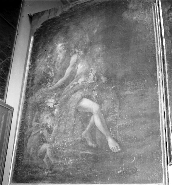 San Onofrio eremita con giovinetto e cherubino (dipinto) - ambito Italia meridionale (sec. XVIII)