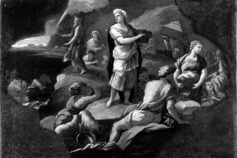 passaggio del mar Rosso (dipinto) di Malinconico Nicola (sec. XVIII)