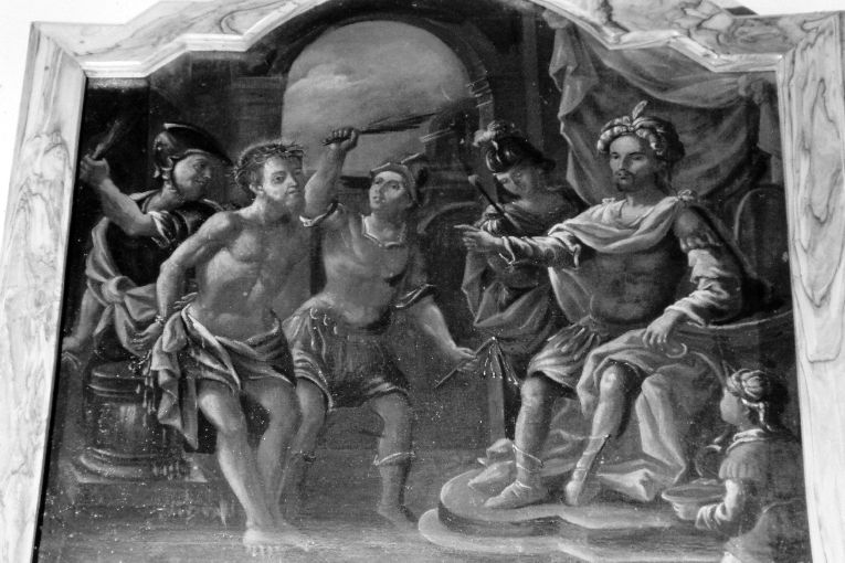 stazione I: Gesù condannato a morte (dipinto) di Pagliano Giuseppe (sec. XIX)