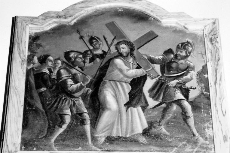 stazione VIII: Gesù consola le donne di Gerusalemme (dipinto) di Pagliano Giuseppe (sec. XIX)