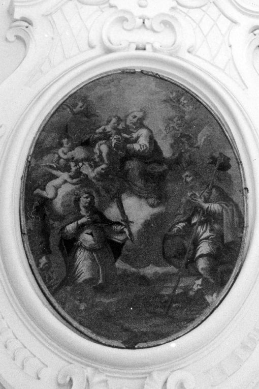 San Giuseppe, angeli, cherubini, san Vito, san Rocco (dipinto) di Fato Vincenzo (sec. XVIII)