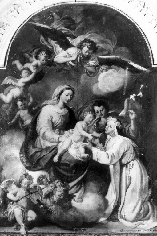 Madonna con Bambino e santa Rosa da Lima (dipinto) di Elmo Serafino (sec. XVIII)