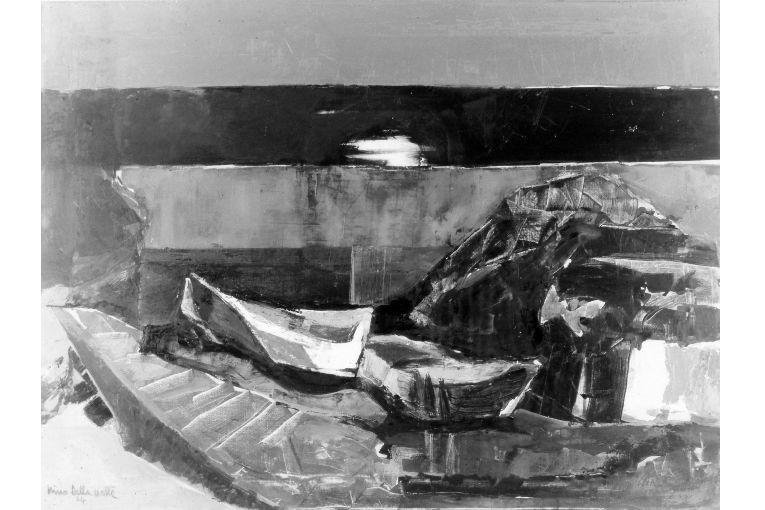 Rifugio di barche (dipinto) di Della Notte Nino (sec. XX)