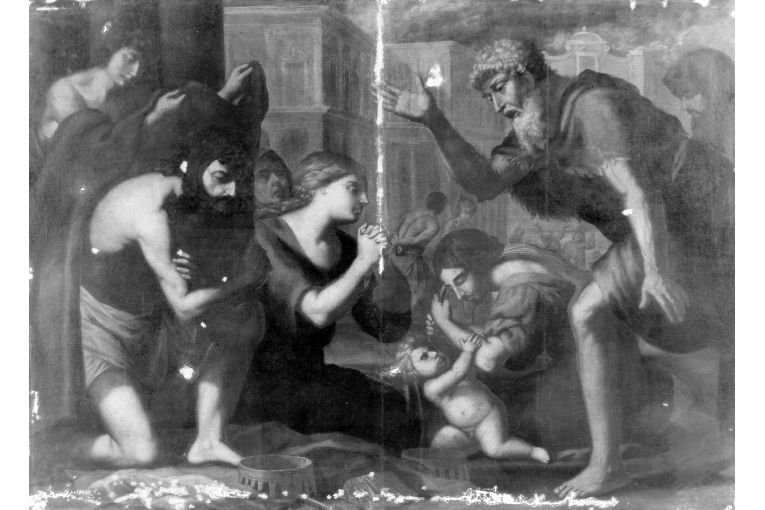 Scena sacra non identificata (Le opere di misericordia ?) (dipinto) - ambito pugliese (secc. XVII/ XVIII)
