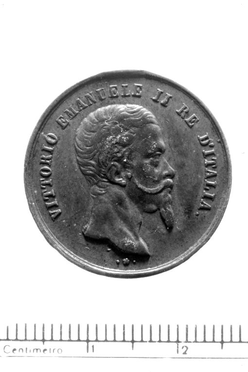 Ritratto di Vittorio Emanuele II (recto)/ (medaglia) - ambito piemontese (sec. XIX)