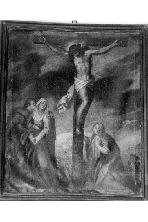 crocifissione di Cristo con la Madonna e Santa Maria Maddalena (dipinto) - ambito salentino (sec. XVII)