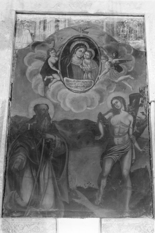 Madonna con Bambino, angeli e due santi (dipinto) - ambito salentino (seconda metà sec. XVIII)