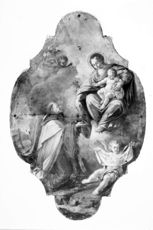 Madonna del Carmelo consegna lo scapolare a San Simone Stock (dipinto, ciclo) - ambito leccese (sec. XVIII)