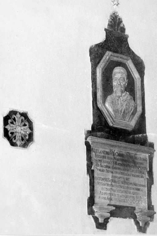 busto del pontefice Alessandro VII (rilievo) - ambito Italia meridionale (sec. XVIII)