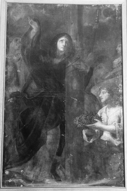 Santa non identificabile, angelo e simboli della Passione (dipinto, opera isolata) - ambito leccese (secc. XVI/ XVII)