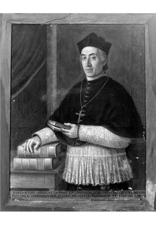 ritratto di Mons. Vincenzo Andrea Grande (1834-1871) (dipinto) - ambito salentino (sec. XIX)