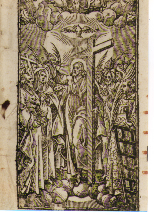 Dio Padre, Spirito Santo, Cristo Risorto e santi (stampa) - ambito veneziano (sec. XVII)