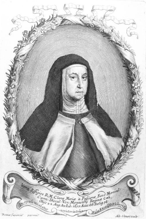 Ritratto della madre Clara Maria della Passione (stampa) di Clowet Albert (sec. XVII)