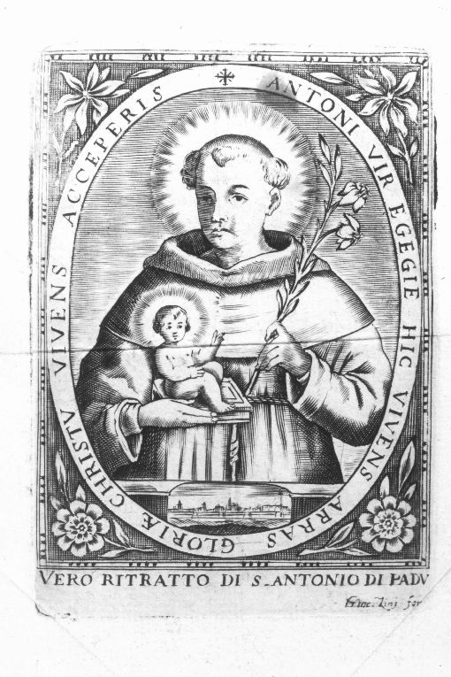 sant'Antonio da Padova (stampa) - ambito italiano (secc. XVII/ XVIII)