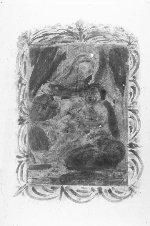 Immagine della Madonna del Portico di palazzo san Marco aRoma (stampa smarginata) - ambito italiano (sec. XVII)
