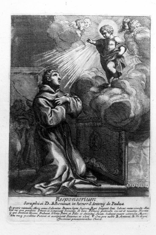 sant'Antonio da Padova (stampa) - ambito italiano (sec. XVII)