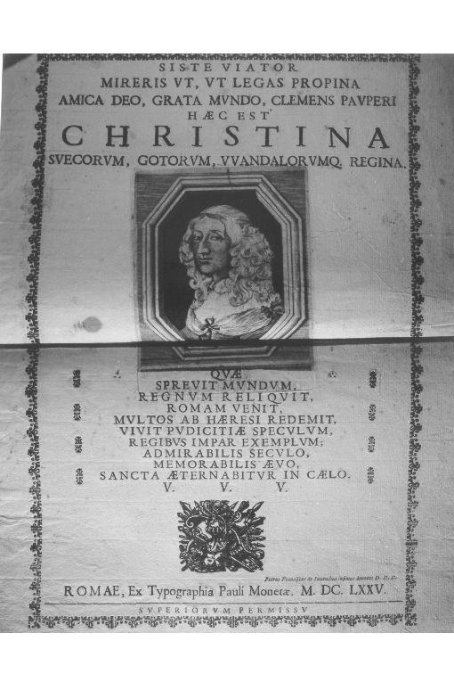 Ritratto di Cristina di Svezia (stampa) - ambito romano (sec. XVII)