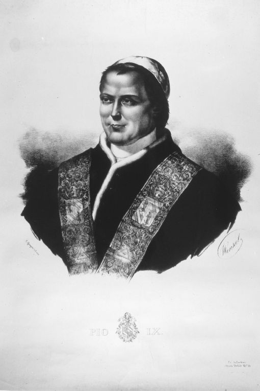 Ritratto di Pio IX (stampa) di Gregori Luigi, Wentzel Michael, Salimbeni Sirio (sec. XIX)