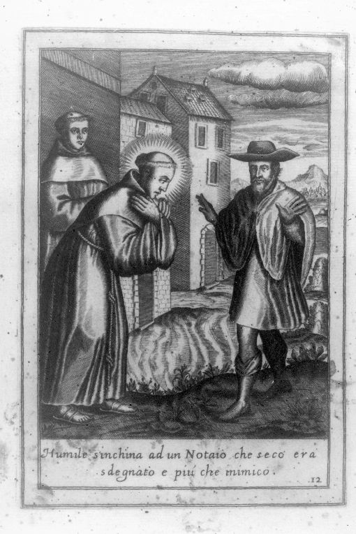 Sant'Antonio, notaio (stampa) di P. V (prima metà sec. XVII)