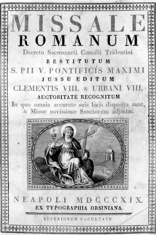 Madonna che regge la Croce e l'Eucarestia (stampa) - ambito Italia meridionale (sec. XIX)