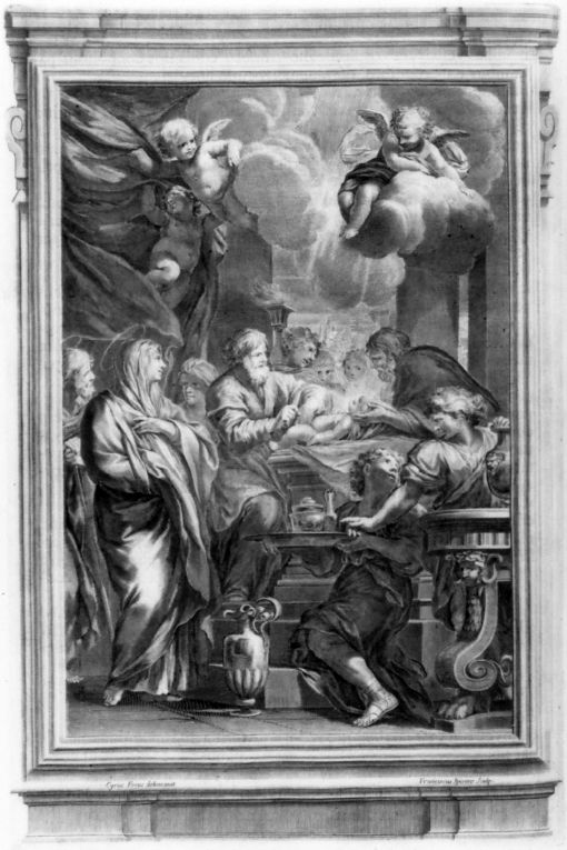 circoncisione di Gesù Bambino (stampa) di Ferri Ciro, Spierre Francoise (sec. XVIII)