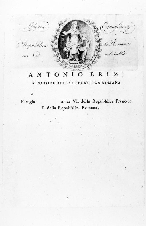 Personificazione della Repubblica Romana (stampa) - ambito romano (sec. XVIII)